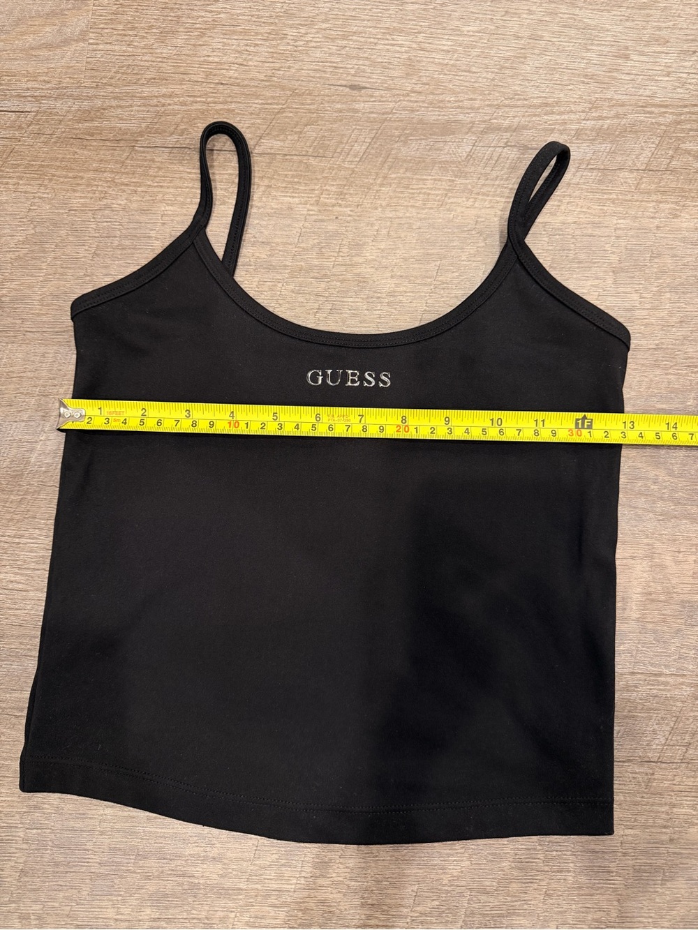 GUESS Athleisure Black Logo Top Size XS Y2K Inspired Casual Stretch Tee - Picture 5 of 7